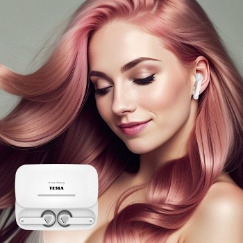 Tesla Sound EB20 sluchátka Luxury White mikrofon